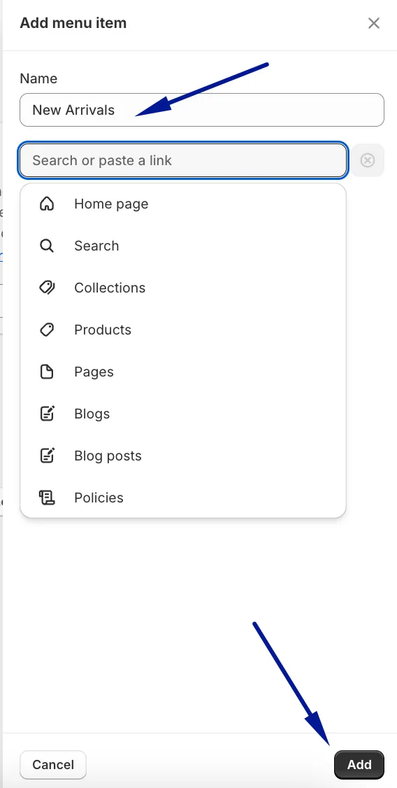Step 4: Add Menu Items